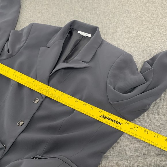 Dressbarn‎ Gray Suit Jacket Size 12 Lined 3 Snaps Closure Long Sleeve Polyester - Picture 10 of 15